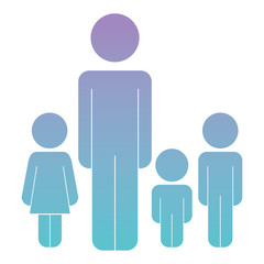 father with kids figure silhouette