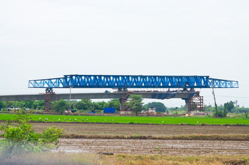 Obraz premium The project to build a bridge across the junction. 