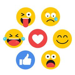 Set emoji emotion smiles icons