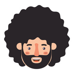 young man with afro head avatar character