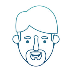 young man head with beard avatar character