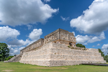 old maya temple in uxmal guatemala