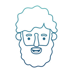 young man head with beard avatar character
