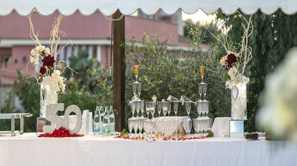 wedding, present, gift, detail, party, bomboniera, bomboniere, ceremony, baptism, italian, favors, restaurant, food, glass, festive, ribbon, background, guest, rose, sweet, indoor, confetti, closeup, 