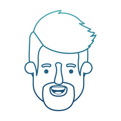 young man head with beard avatar character