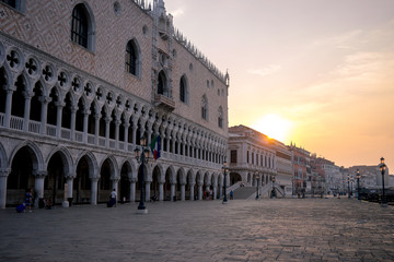 Doge's Palace Venice at sunrise