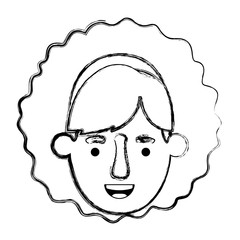 beautiful and young woman head