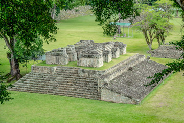 old maya temple in copan honduras - 221584306
