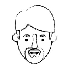 young man head with beard avatar character