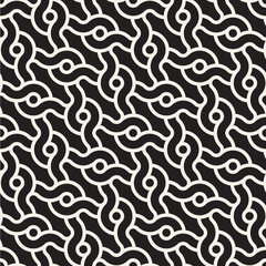 Vector seamless rounded interlacing lines pattern. Modern stylish abstract texture. Repeating geometric tiles