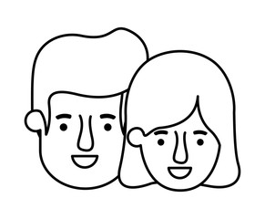 couple heads avatars characters