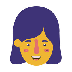 beautiful and young woman head