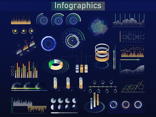 Infographics diagram, chart and graph set.
