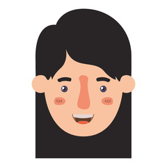 beautiful and young woman head