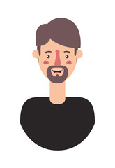 young man with beard avatar character