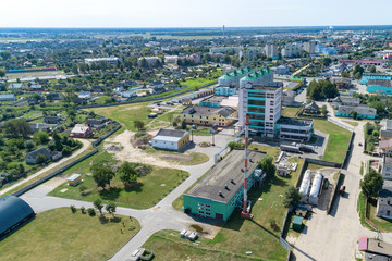 The territory of an industrial plant. View from above