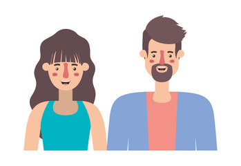 Obraz premium couple avatar characters icons