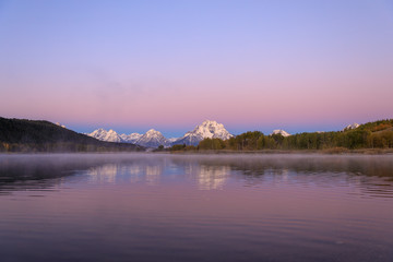 Sunrise Reflection of the Tetons in Autumn