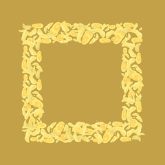 Vector durian crispy frame. King of tropical fruits in Thailand background