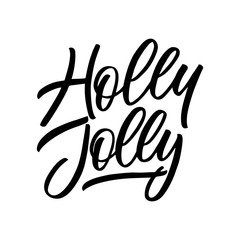 Holly Jolly calligraphic sign.