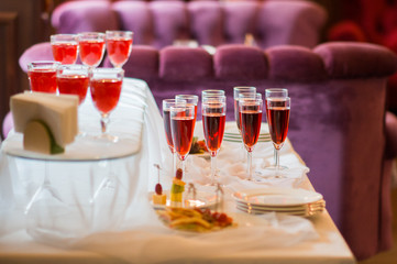 Drinks on the table