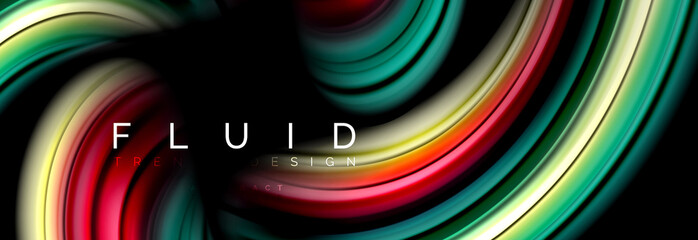 Wave fluid flowing colors motion effect, holographic abstract background. Vector illustration