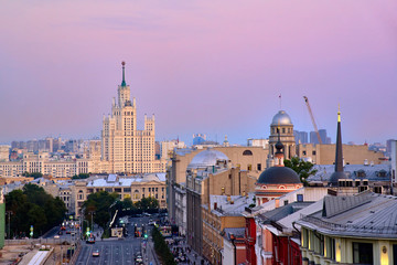 Obraz premium Rosja. Moskwa. Panoramiczny widok na Moskwę