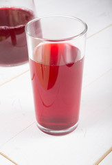 Red compote drink glass