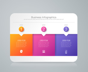 Infographics design vector and business icons with 3 options.