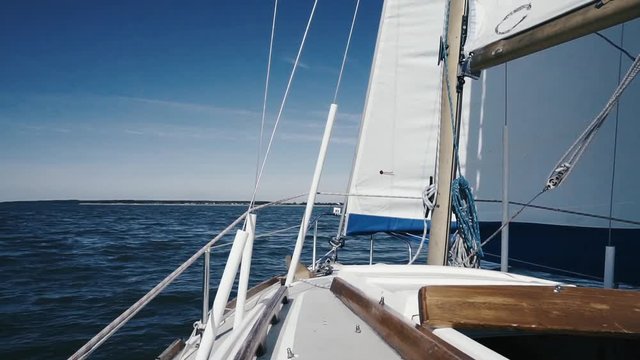 Sailing the yacht