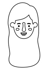 beautiful and young woman head