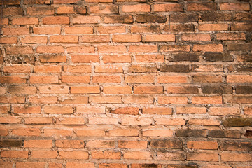 Old orange brick wall textured background.