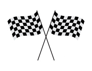Vector illustration crossed checkered flag on white background
