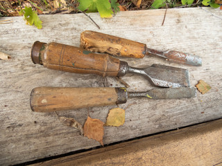 Old rusty chisels
