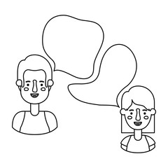 couple avatar with speech bubbles