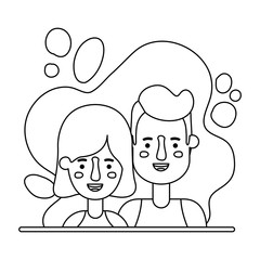 couple characters with paint splash background