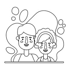 couple characters with paint splash background