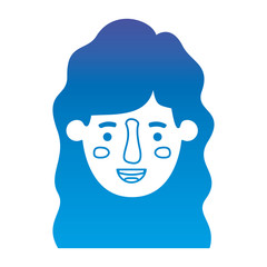 beautiful and young woman head