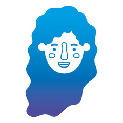 beautiful and young woman head