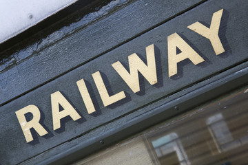 Railway Sign on Train