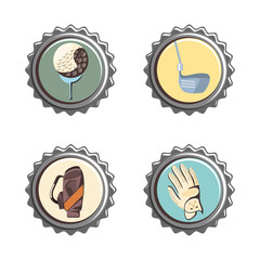 golf club seals set icons