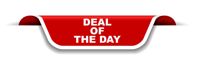 red and white banner deal of the day