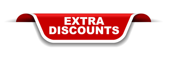 red and white banner extra discounts