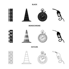 Vector design of car and rally icon. Set of car and race stock symbol for web.