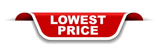 red and white banner lowest price