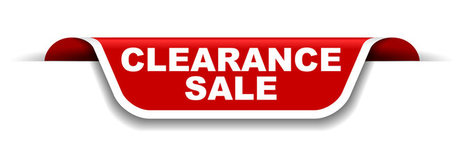 red and white banner clearance sale