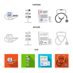 Vector design of pharmacy and hospital icon. Collection of pharmacy and business vector icon for stock.