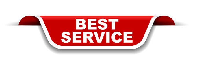 red and white banner best service