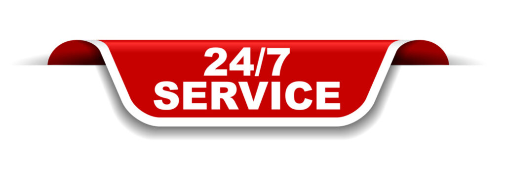 red and white banner 24/7 service