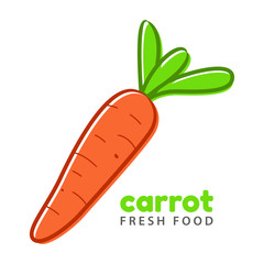 Carrot fresh food logo design vector template